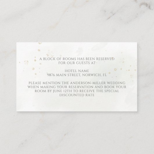 Elegant Eucalyptus Greenery Gold Accommodations Informatiekaartje (Achterkant)