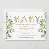 Elegant Eucalyptus Greenery Gold Alphabet Kaart (Voorkant)