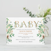 Elegant Eucalyptus Greenery Gold Alphabet Kaart (Staand voorkant)