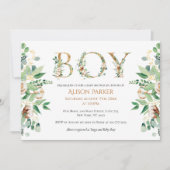 Elegant Eucalyptus Greenery Gold Baby Shower Kaart (Voorkant)