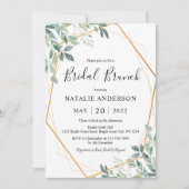 Elegant Eucalyptus Greenery Gold Bridal Brunch Kaart (Voorkant)