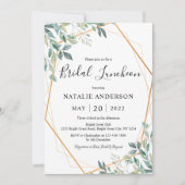 Elegant Eucalyptus Greenery Gold Bridal Luncheon Kaart (Voorkant)
