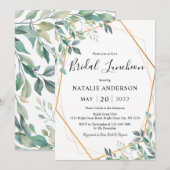 Elegant Eucalyptus Greenery Gold Bridal Luncheon Kaart (Voorkant / Achterkant)