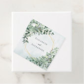 Elegant Eucalyptus Greenery Gold Geometric Wedding Bedankjes Labels (In situ)
