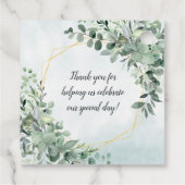 Elegant Eucalyptus Greenery Gold Geometric Wedding Bedankjes Labels (Achterkant)