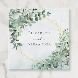 Elegant Eucalyptus Greenery Gold Geometric Wedding Bedankjes Labels