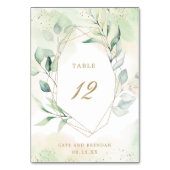 Elegant Eucalyptus Greenery Gold Geometric Wedding Kaart (Achterkant)