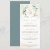 Elegant Eucalyptus Greenery Gold Geometric Wedding Menu (Voorkant / Achterkant)