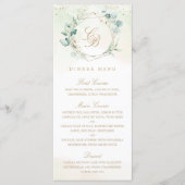 Elegant Eucalyptus Greenery Gold Geometric Wedding Menu (Voorkant)