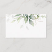 Elegant Eucalyptus Greenery Gold Gift Registry Informatiekaartje (Achterkant)