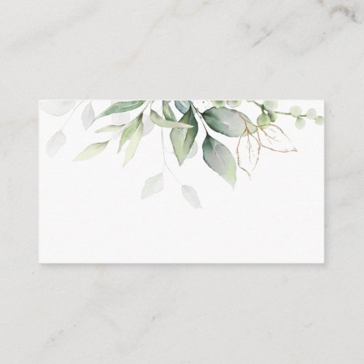Elegant Eucalyptus Greenery Gold Gift Registry Informatiekaartje (Achterkant)