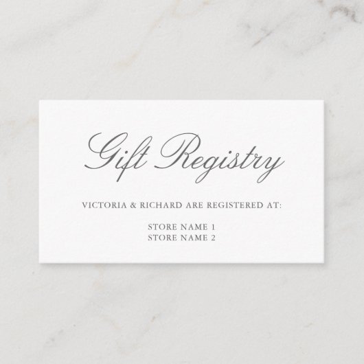 Elegant Eucalyptus Greenery Gold Gift Registry Informatiekaartje (Voorkant)