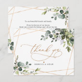 Elegant Eucalyptus Greenery Gold Hartelijk dank Bedankkaart (Voorkant / Achterkant)