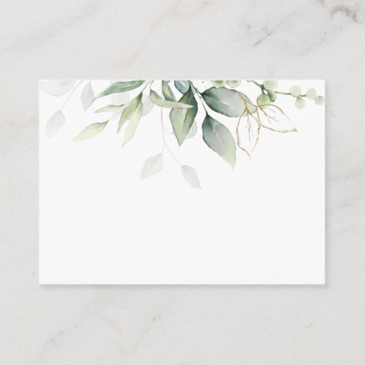 Elegant Eucalyptus Greenery Gold Honeymoon Fund Informatiekaartje (Achterkant)