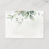 Elegant Eucalyptus Greenery Gold Honeymoon Fund Informatiekaartje (Achterkant)
