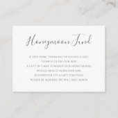 Elegant Eucalyptus Greenery Gold Honeymoon Fund Informatiekaartje (Voorkant)