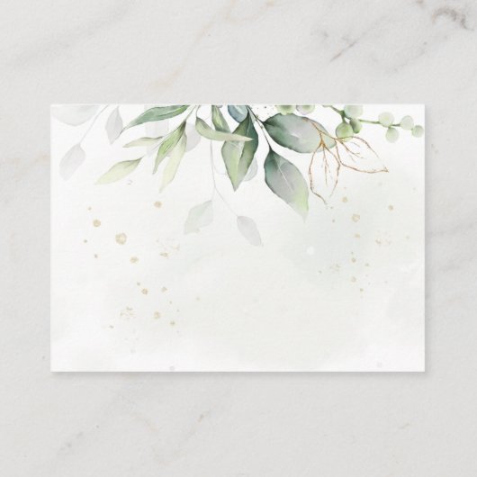 Elegant Eucalyptus Greenery Gold Honeymoon Fund Informatiekaartje (Achterkant)