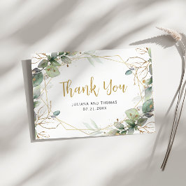 Elegant Eucalyptus Greenery Gold Lijst Wedding Bedankkaart