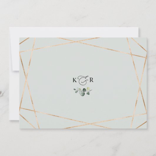 Elegant Eucalyptus Greenery Gold Rehearsal Dinner Kaart (Achterkant)