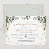 Elegant Eucalyptus Greenery Gold Rehearsal Dinner Kaart (Voorkant / Achterkant)