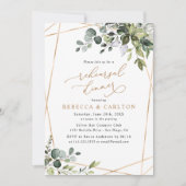 Elegant Eucalyptus Greenery Gold Rehearsal Dinner Kaart (Voorkant)