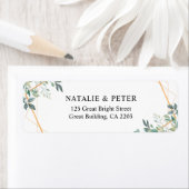 Elegant Eucalyptus Greenery Gold Return Address Etiket (Insitu)
