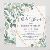 Elegant Eucalyptus Greenery Gold Vrijgezellenfeest Kaart (Voorkant / Achterkant)