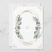 Elegant Eucalyptus Greenery Gold Wedding Kaart (Achterkant)