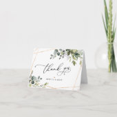 Elegant Eucalyptus Greenery Gold Wedding Kaart (Voorkant)