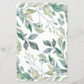 Elegant Eucalyptus Greenery Gold Wedding Menu (Achterkant)