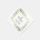 Elegant Eucalyptus Greenery Gold Wedding Napkin Servet (Hoek)