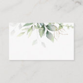 Elegant Eucalyptus Greenery Gold Wedding Reception Informatiekaartje (Achterkant)