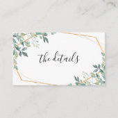 Elegant Eucalyptus Greenery Gold Wedding RSVP Informatiekaartje (Voorkant)