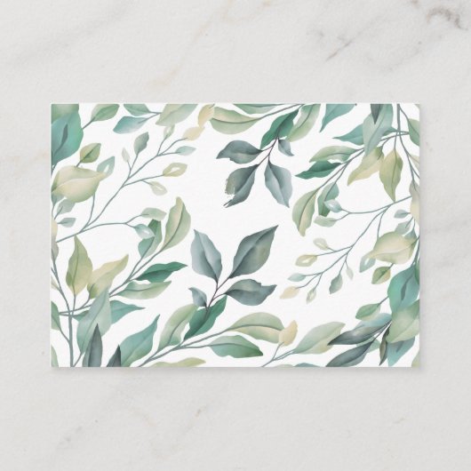 Elegant Eucalyptus Greenery Gold Wedding RSVP Informatiekaartje (Achterkant)