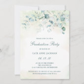 Elegant Eucalyptus Greenery Graduy Party Kaart (Voorkant)