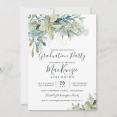 Elegant Eucalyptus Greenery Graduy Party Kaart (Voorkant)