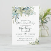 Elegant Eucalyptus Greenery Graduy Party Kaart (Staand voorkant)