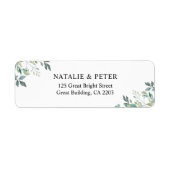 Elegant Eucalyptus Greenery Green Return Address Etiket (Voorkant)