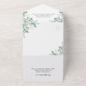 Elegant Eucalyptus Greenery Green Rustic Wedding All In One Uitnodiging (Buitenkant)