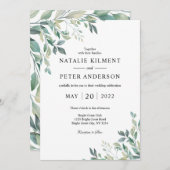 Elegant Eucalyptus Greenery Green Rustic Wedding Kaart (Voorkant / Achterkant)