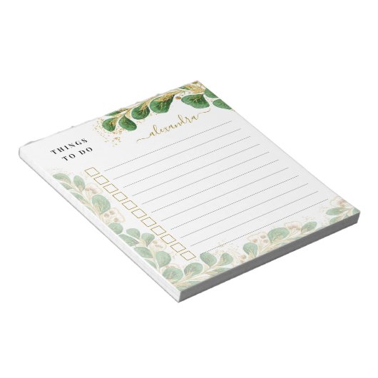 Elegant Eucalyptus Greenery heeft alles in het wer Notitieblok (Schuin)