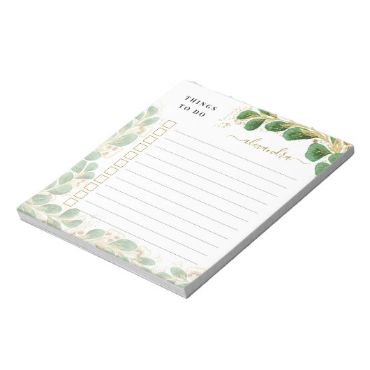 Elegant Eucalyptus Greenery heeft alles in het wer Notitieblok (Linkerzijde)
