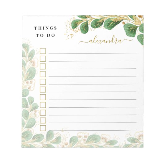 Elegant Eucalyptus Greenery heeft alles in het wer Notitieblok (Voorkant)