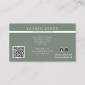 Elegant Eucalyptus Greenery Interior Designer Visitekaartje (Achterkant)