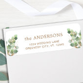 Elegant Eucalyptus Greenery Leaves Return Address Etiket