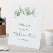 Elegant Eucalyptus Greenery leveert Mis Quince Ano Reclamebord Met Voetstuk (Insitu)