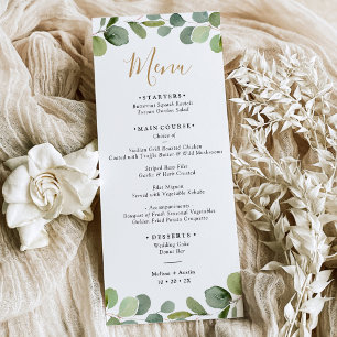 Elegant Eucalyptus Greenery Lijst Wedding Menu