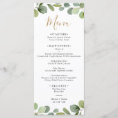 Elegant Eucalyptus Greenery Lijst Wedding Menu (Voorkant)