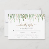 Elegant Eucalyptus Greenery-maaltijdopties RSVP Kaartje (Voorkant)