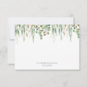 Elegant Eucalyptus Greenery-maaltijdopties RSVP Kaartje (Achterkant)